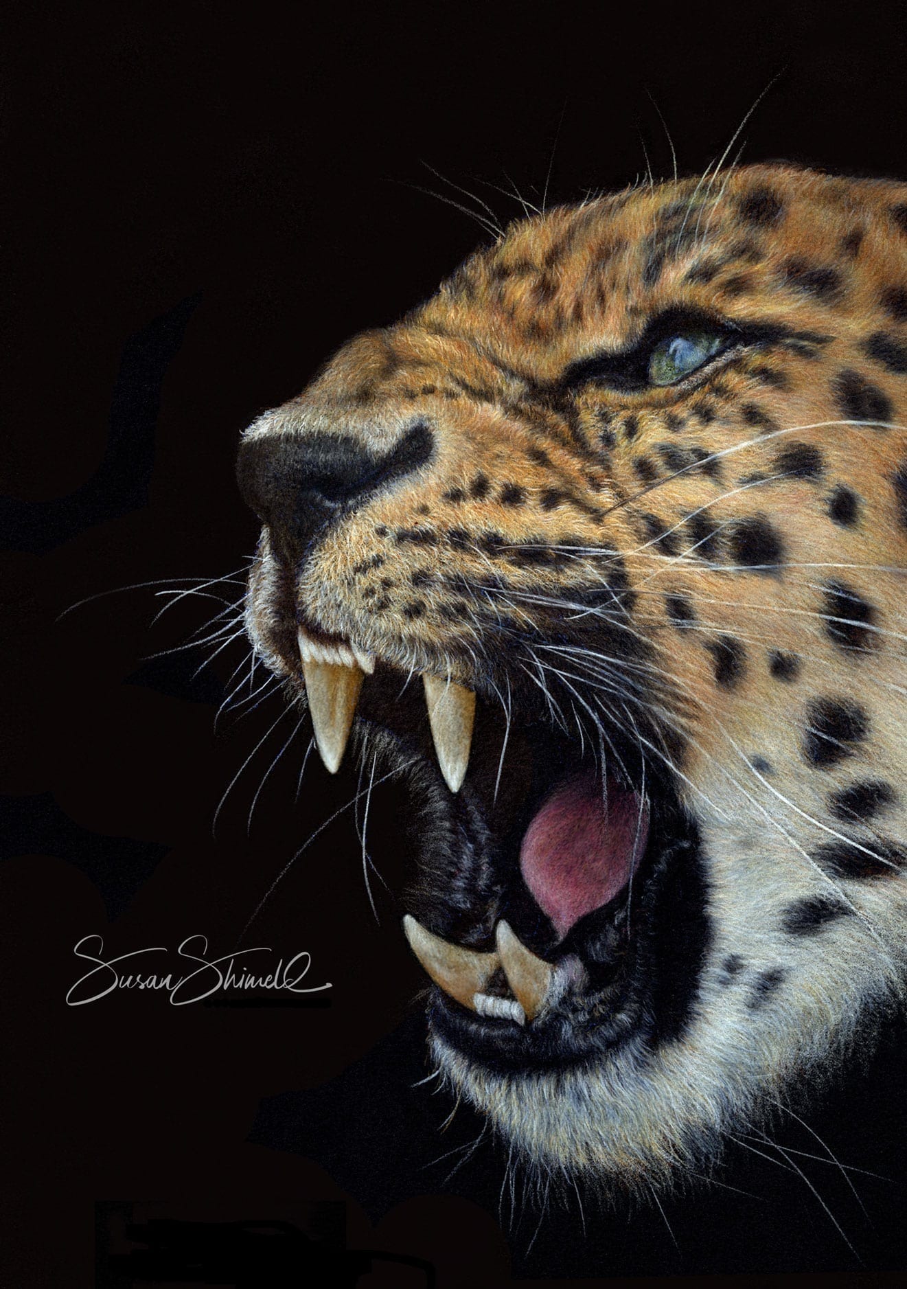Amur Leopard Pastel Portrait