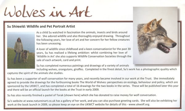 Wolf Journal - Wolves in Art article by Susan Shimeld - UK Wolf Conservation Trust