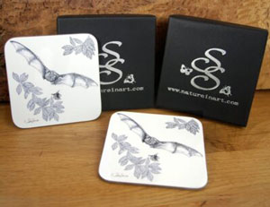 Susan Shimeld's Greater Horseshoe Bat Coasters and Presentation Box